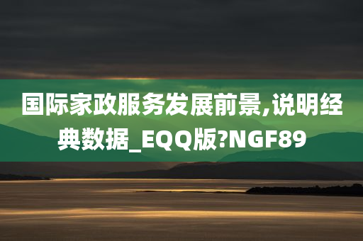 国际家政服务发展前景,说明经典数据_EQQ版?NGF89