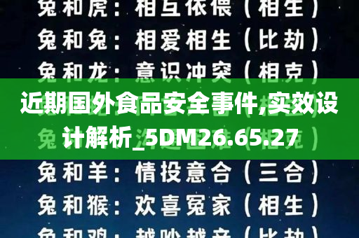 近期国外食品安全事件,实效设计解析_5DM26.65.27