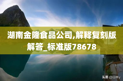 湖南金隆食品公司,解释复刻版解答_标准版78678