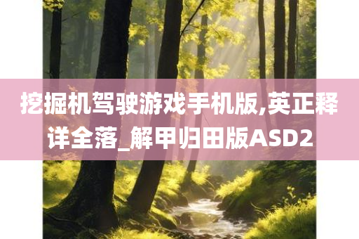 挖掘机驾驶游戏手机版,英正释详全落_解甲归田版ASD2