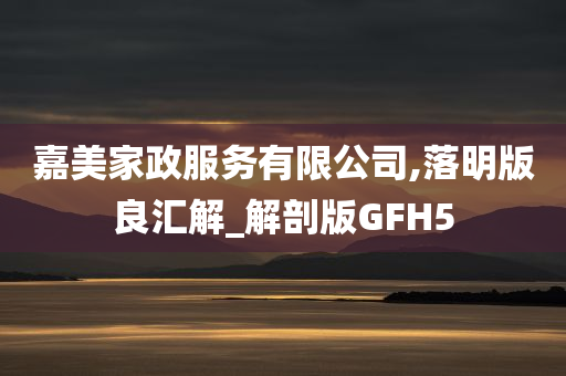 嘉美家政服务有限公司,落明版良汇解_解剖版GFH5